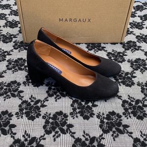 Margaux The Heel Pump 37.5 W Wide Black suede
